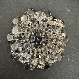 Vintage Silver Crystal Tiered Brooch